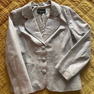 Suede by P.T. Metallic Silver Blazer